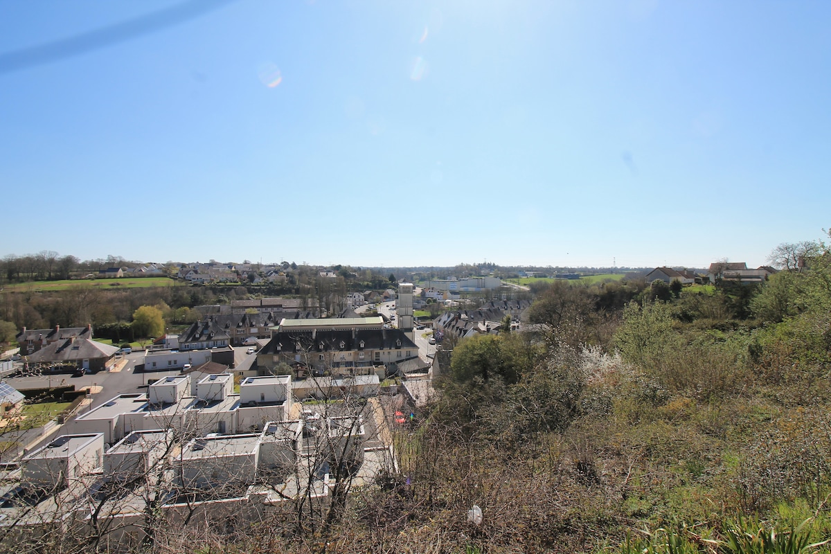 Vues — Panorama aérien d'une ville rurale